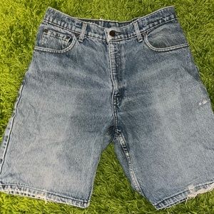 levi high waisted denim shorts